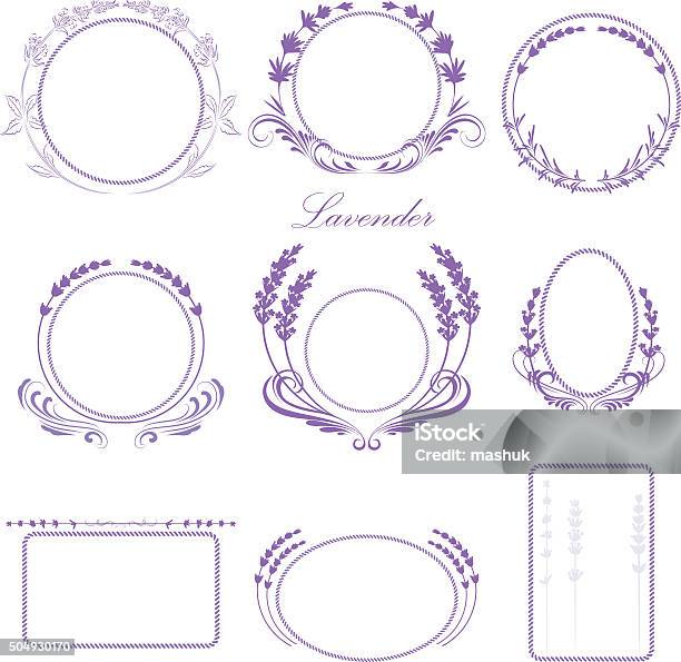 Lavender Frames Stock Illustration - Download Image Now - Lavender Color, Floral Pattern, Aromatherapy