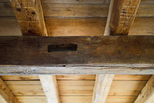 Old wooden ceiling of a house