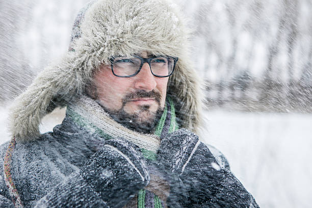 istock serious man winter beard, close-up portrait 504931100