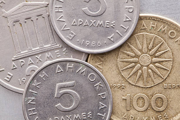 istock Different coins of old Greek money 504932000