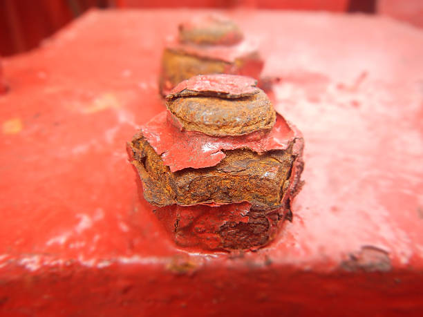 istock Heavy corroded nut paint with red color 504932120