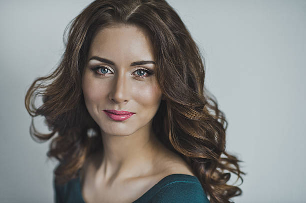 istock Charming girl with makeup and hairstyle 504982270