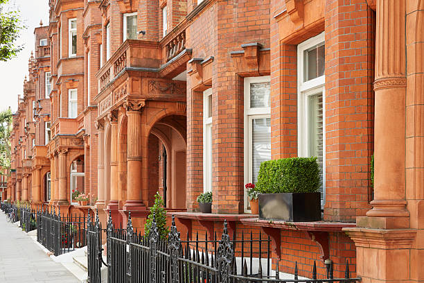 Red bricks houses in London, english architecture Red bricks houses in London, english architecture kensington and chelsea stock pictures, royalty-free photos & images