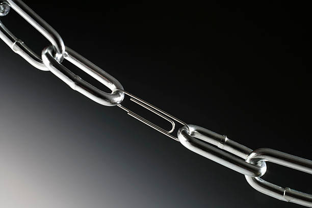 Paper link in metal chain