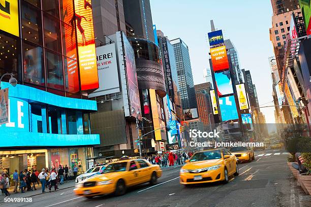 Usanew Yorktimes Square At Night Stock Photo - Download Image Now - New York City, New York State, Times Square - Manhattan