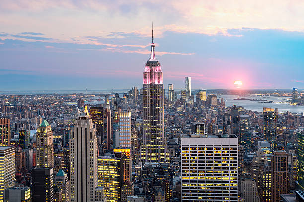 Skyline of New York with the Empire State Building stock photo