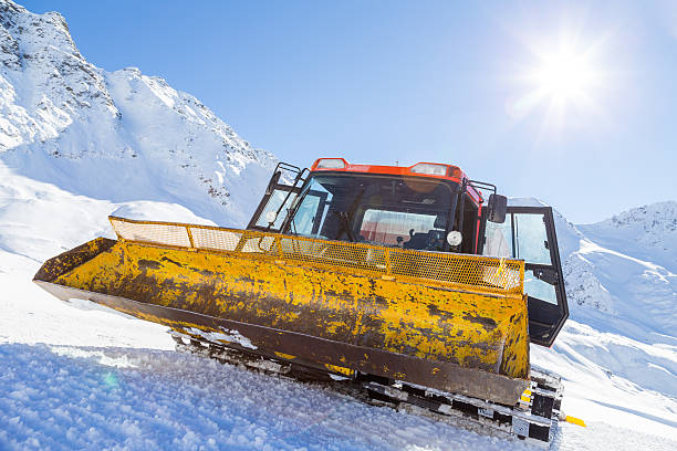 istock Snowcat in the mountains prepairing piste 504989614