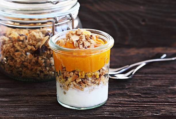 istock Granola with pumpkin puree and yogurt.Healthy eating 504989994