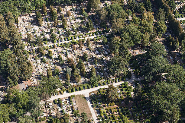 istock aerial view of graveyard 504991958