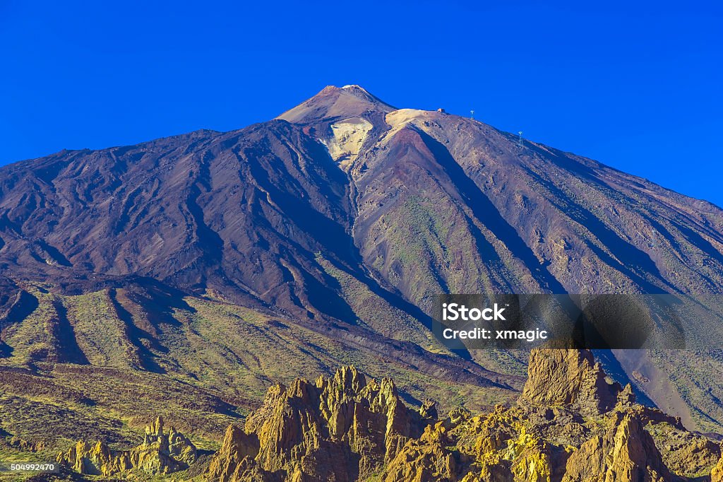 Teide Volcano Landscape on Tenerife Teide Volcano Landscape in National Park on Tenerife Island in Spain at Sunny Day with Blue Sky Atlantic Islands Stock Photo