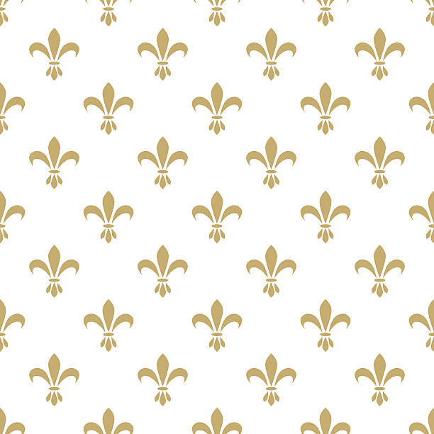 ilustraciones, imágenes clip art, dibujos animados e iconos de stock de salón fleur de lis costuras vector patrón. francesa con estilo vintage lirio - illustration and painting textured backgrounds retro revival