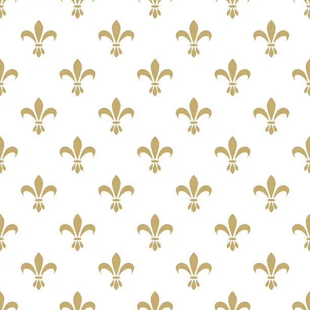 Vector illustration of Fleur de lis seamless vector pattern. French vintage stylized lily