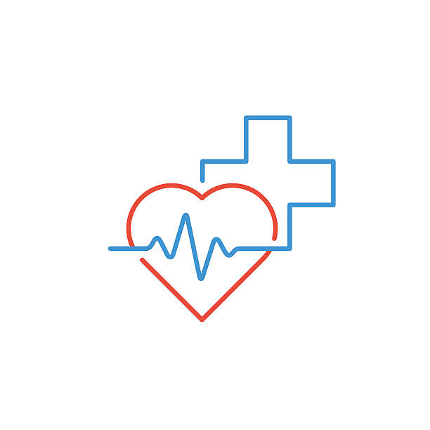 illustrazioni stock, clip art, cartoni animati e icone di tendenza di logo medica - moving up healthcare and medicine symbol illness