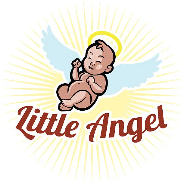 Vector illustration of beloved newborn little baby angel