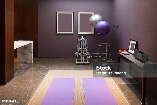 Interior Of Modern Exercise Room Stock Photo - Download Image Now - Gym, Home Interior, Residential Building