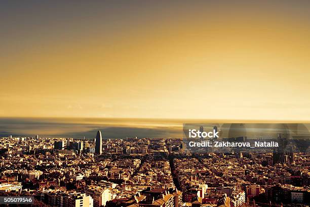 Barcelona A Bird View Over City Catalonia Spain Stock Photo - Download Image Now