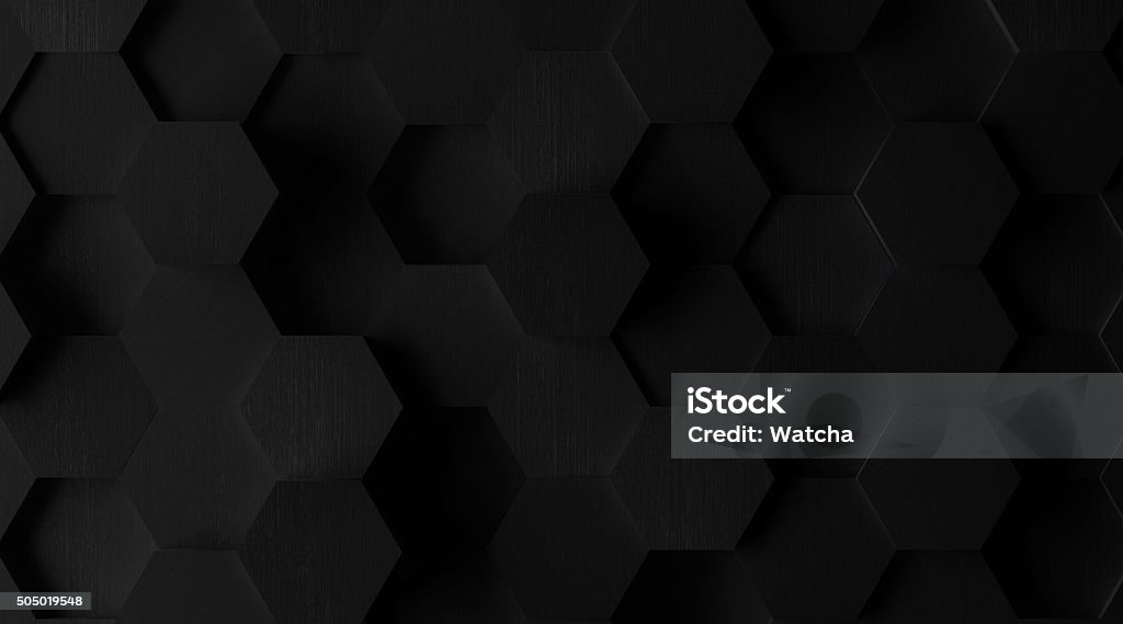 Extra Dark Hexagonal Tile Background (Lights Off) An extra dark 3D hexagonal tile background (lights off) Black Color Stock Photo