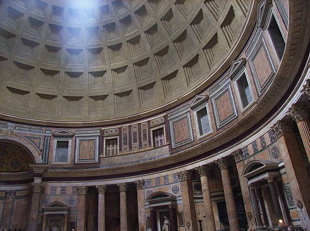 roma-interno del panteón - civilta fotografías e imágenes de stock