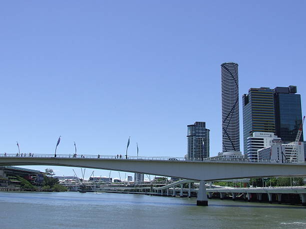 istock Brisbane River with bridge and buildings 505021210