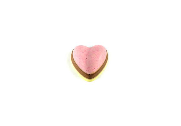 istock Pink heart chocolate isolate on white background. 505022884