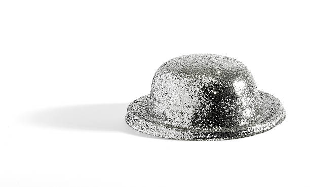 istock Glittering party hat on white background 505023778