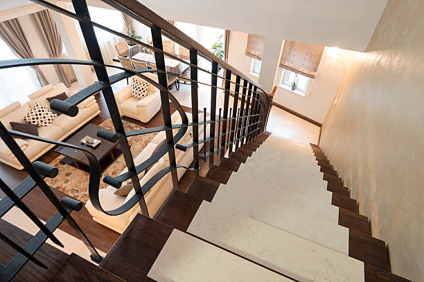 istock Stairs in modern luxury apartment 505025726