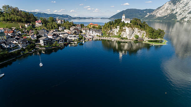 istock Traunsee summer lake (Austria). Aerial view 505027398