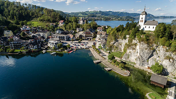 istock Traunsee summer lake (Austria). Aerial view 505027480