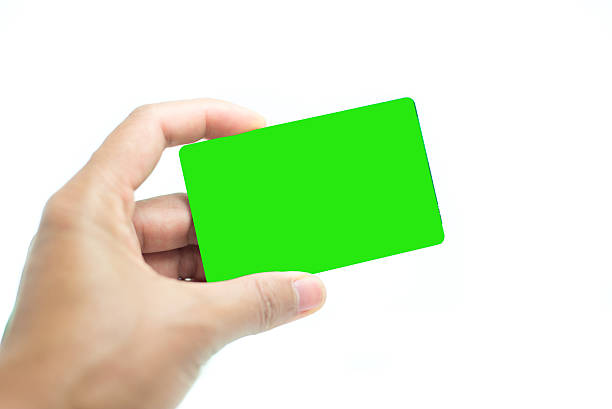 istock Hand hold blank business card 505027492