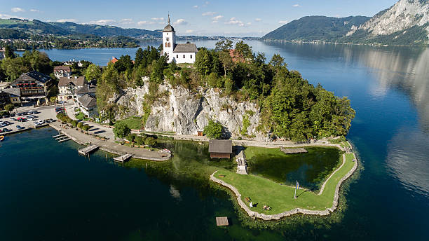 istock Traunsee summer lake (Austria). Aerial view 505027596