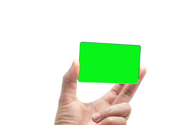 istock Hand hold blank business card 505027598