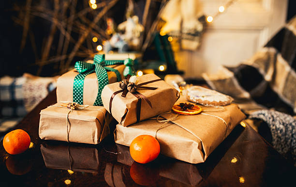 istock gifts lie on wooden table 505031196