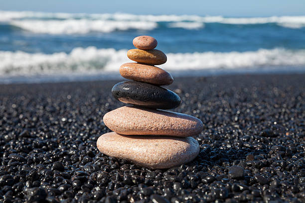 istock Balanced stone pile at Lanzarote 505033122