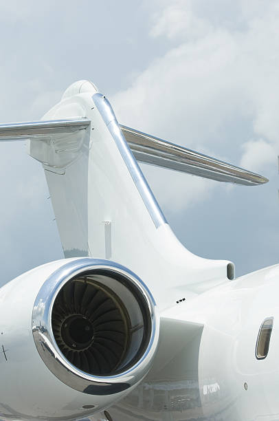istock Tail plane of corporate jet 505044651