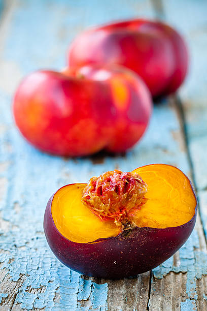 istock fresh organic flat nectarines on an old wooden background 505045173