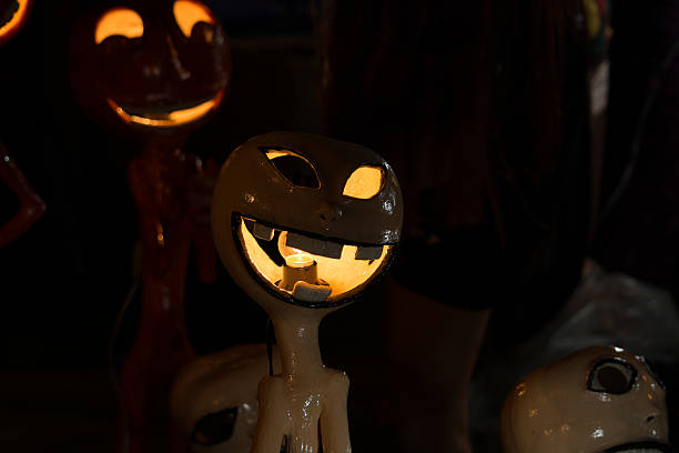 Halloween lamp. Halloween lamp in dark night. katt halloween stock pictures, royalty-free photos & images