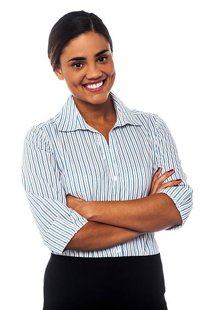 istock Confident female company manager posing 505046883