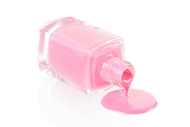 istock Pink nail polish spilled 505049771