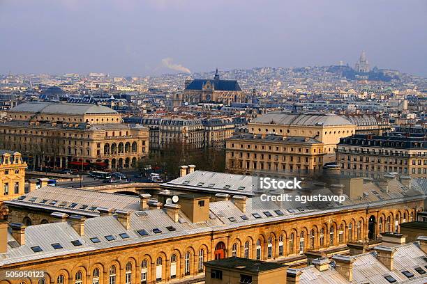 Paris Montmartre I Bazyliki Sacre Coeur Z Powyżej Notre Dame Francja - zdjęcia stockowe i więcej obrazów Les Halles