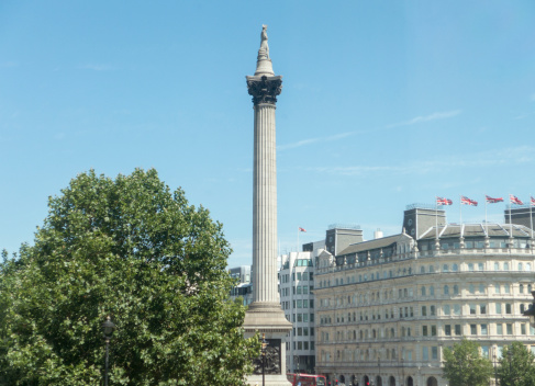 view of nelson's column, trafalgar square, westminster, london