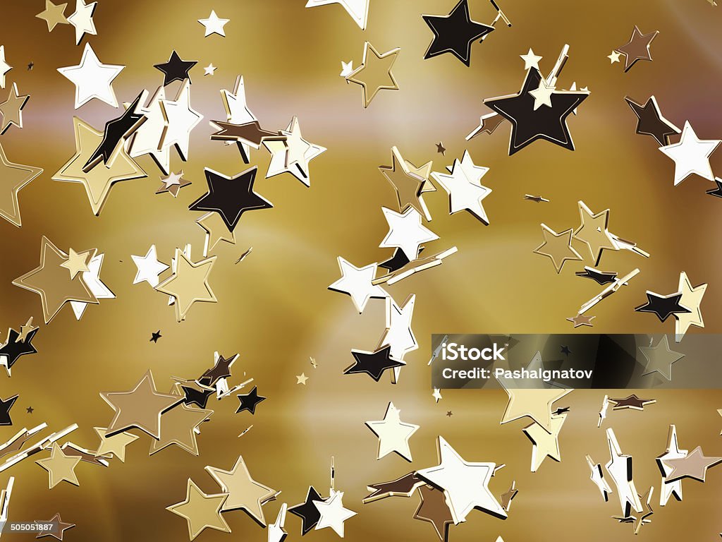 Golden stars. Star Shape Stock Photo