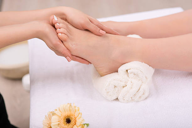 istock Nice woman having foot treatment 505055122