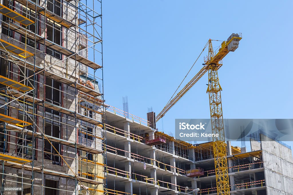 Building construction with crane Сonstruction site. Building with crane on the sky background One more you can find here http://www.istockphoto.com/photo/building-construction-with-crane-gm492807158-76531569?st=535d8ea Construction Site Stock Photo