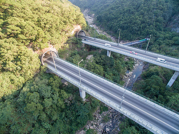 istock Mountain highway roads connected by the bridge 505058406