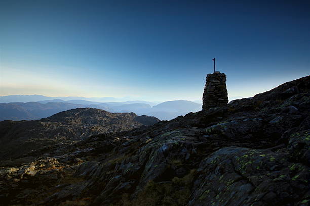 Norwegian mountains and cairn