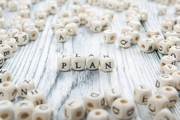 istock Plan word written on wood block 505060636