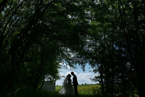istock Beautiful wedding couple on nature 505061528