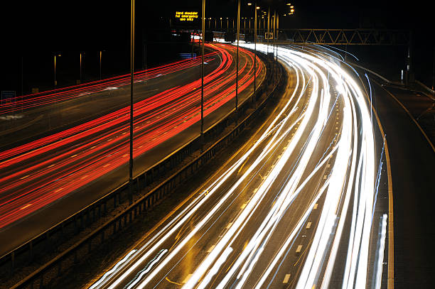 istock Motorway Light Trails - Stock Photo 505062558
