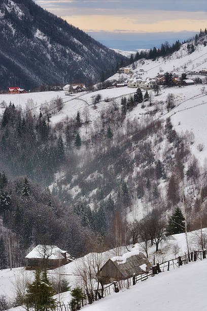 istock winter in romanian Carpathians mountains in a cloudy day. 505064146