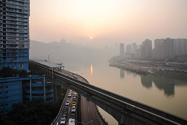 istock Sunset in Chongqing with traffic 505064402